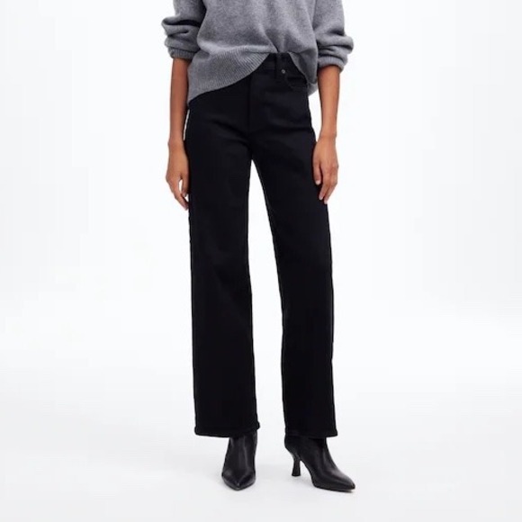 Madewell Denim - NWOT Madewell Women's Perfect Vintage Wide-Leg Jean Black Rinse Wash Size 23